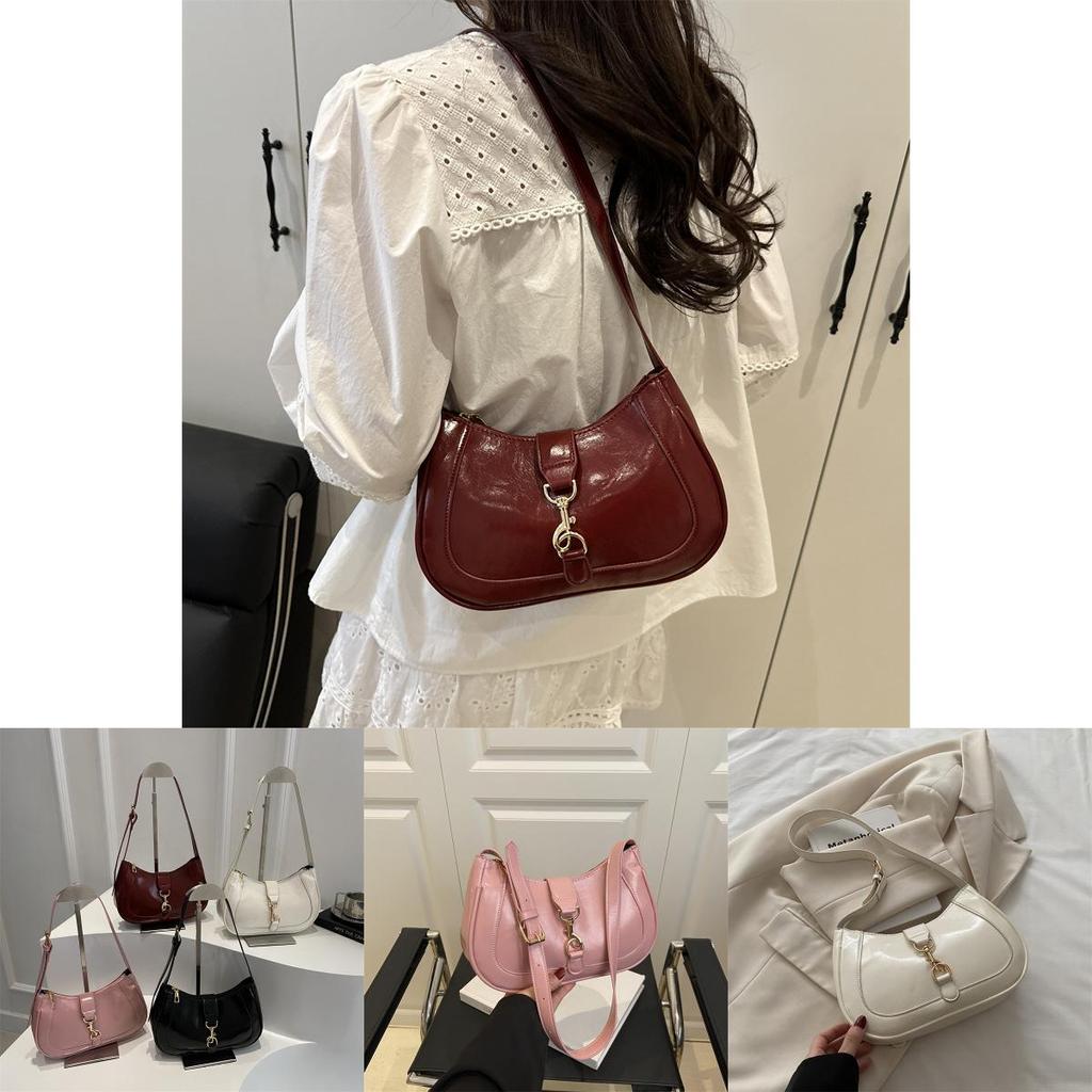 French Minimalist Crossbody Bag Pu Material Streetwear For Women