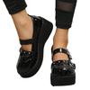 Vintage Mary Jane Schuhe Damen 2025 Frühling neu Liebe Schmuckkette Nietenverschluss Lolita Plateau Einzelne Schuhe 43