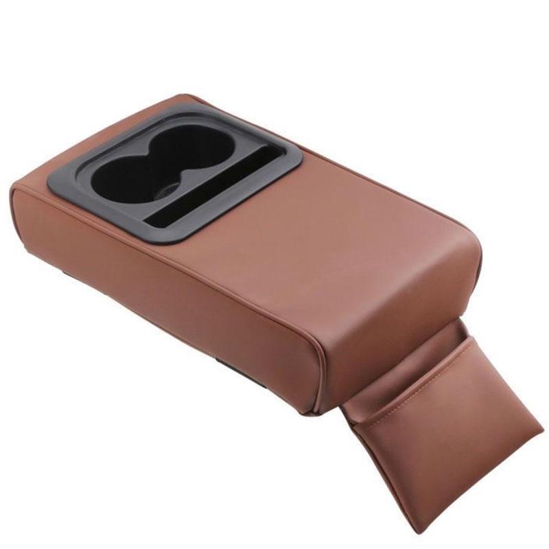 Auto Center Console Armrest Pillow Arm Rest Cover Memory Foam Car Armrest Cushion with Cup Holder & Phone Holder Car Interior