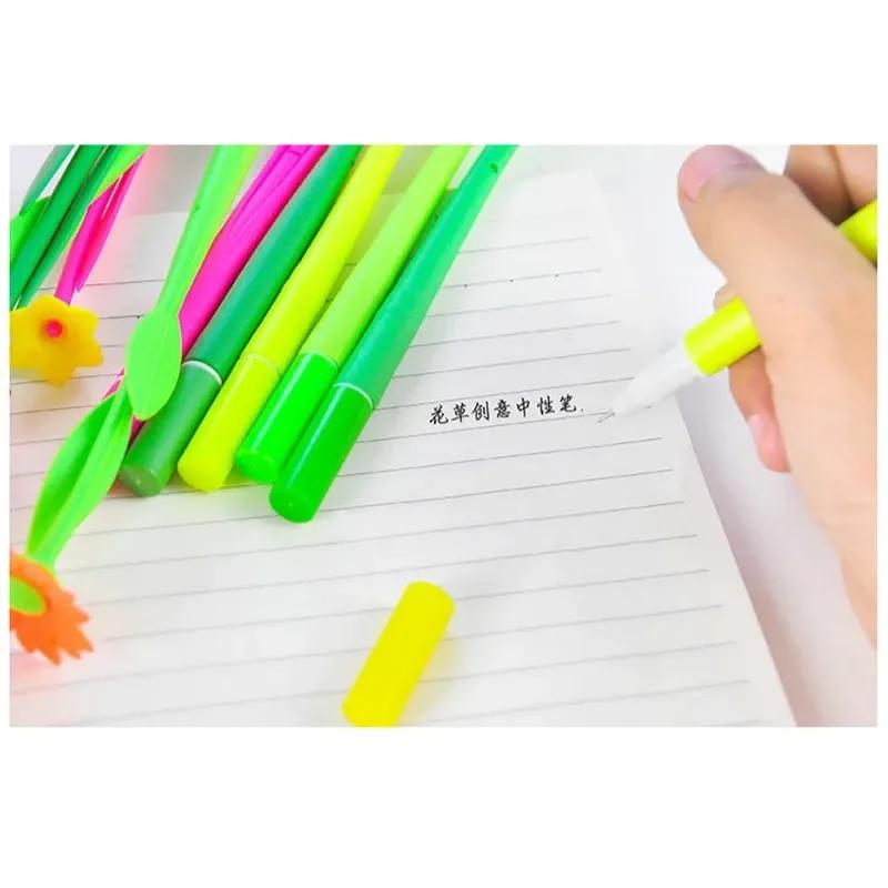 3-teiliges Set niedlicher Kawaii Blumen-Gelstifte, kreative Silikonstifte im koreanischen Stil, zufällige Farben