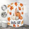 1pc Autumn Harvest Thanksgiving Pumpkin Print Waterproof Shower Curtain Privacy Multi Size with 12 Hooks Easy Install