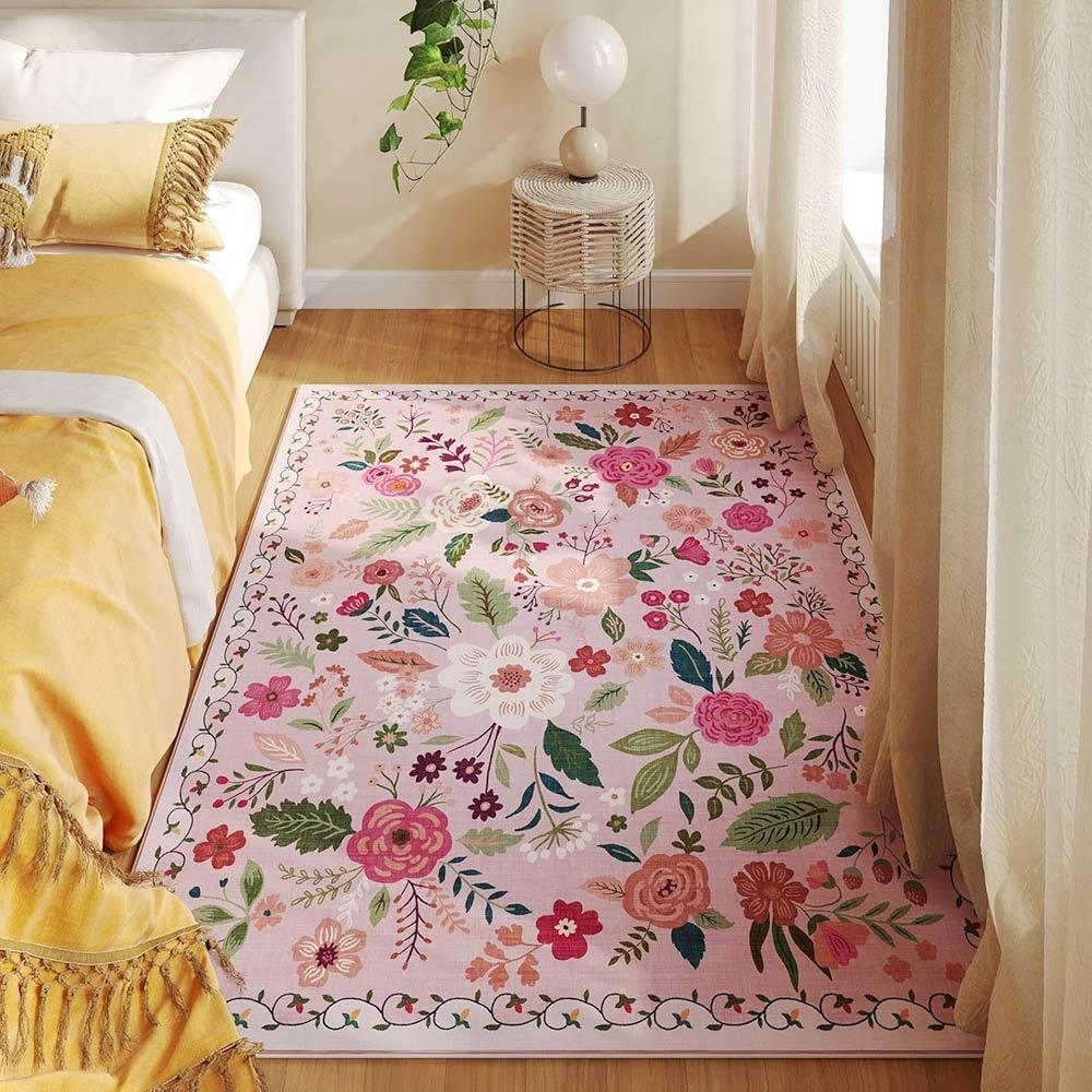 Non-slip Floor Mat Soft Door Gasket Portable Flower Carpet  for Living Room Tea Table Bedside