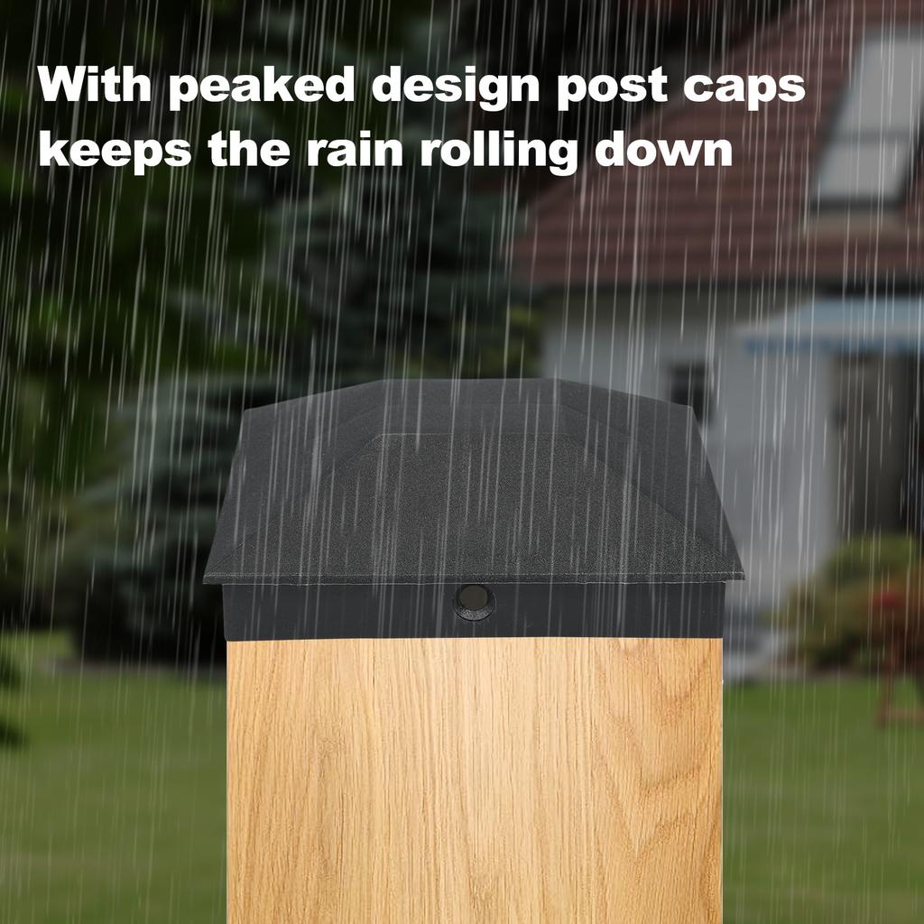 10 Pack 4x4 Wood Fence Post , ABS Plastic Deck Post Covers Water Proof UV Proof with Pointed Design to Prevent Moisture, for Outdoor Fence Wood Po