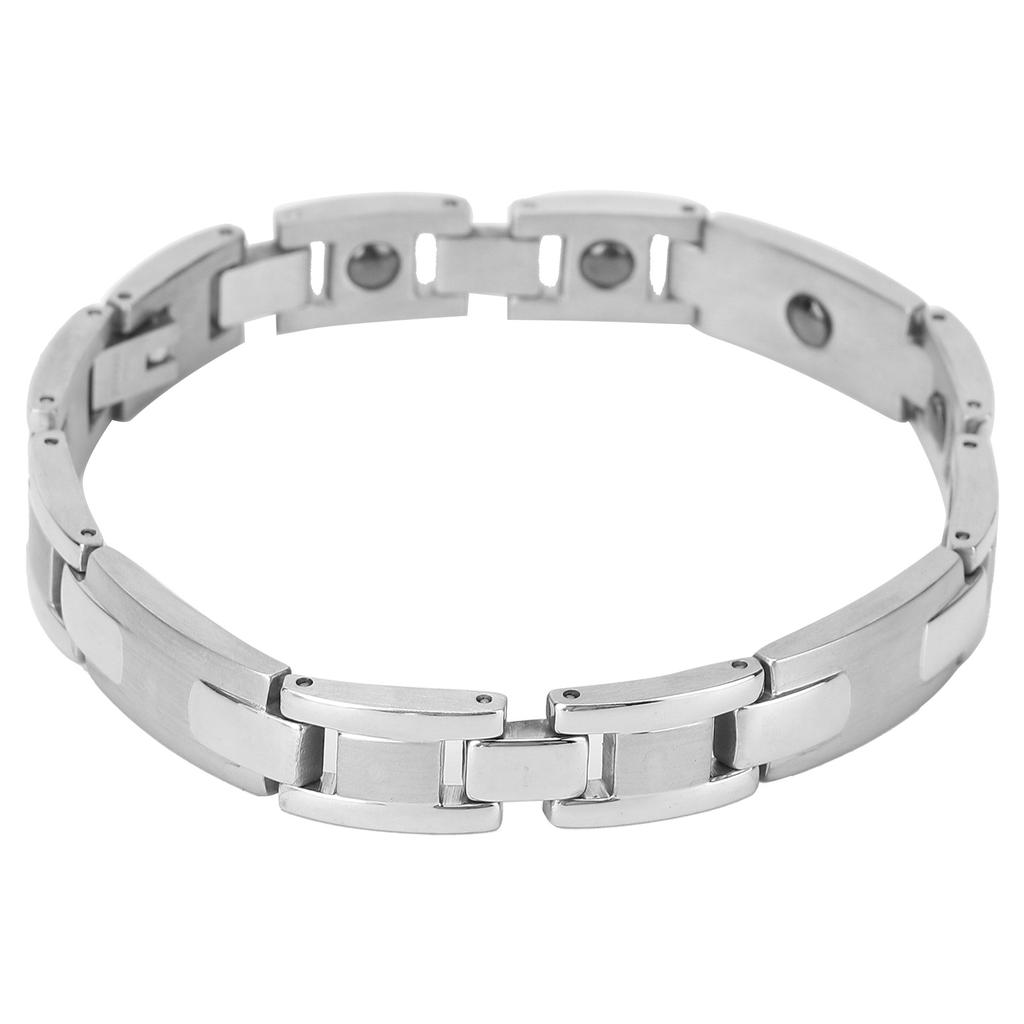 Titanstahl Magnetarmband Stärke Magnetfeldtherapie Armbänder für Frauen Silber