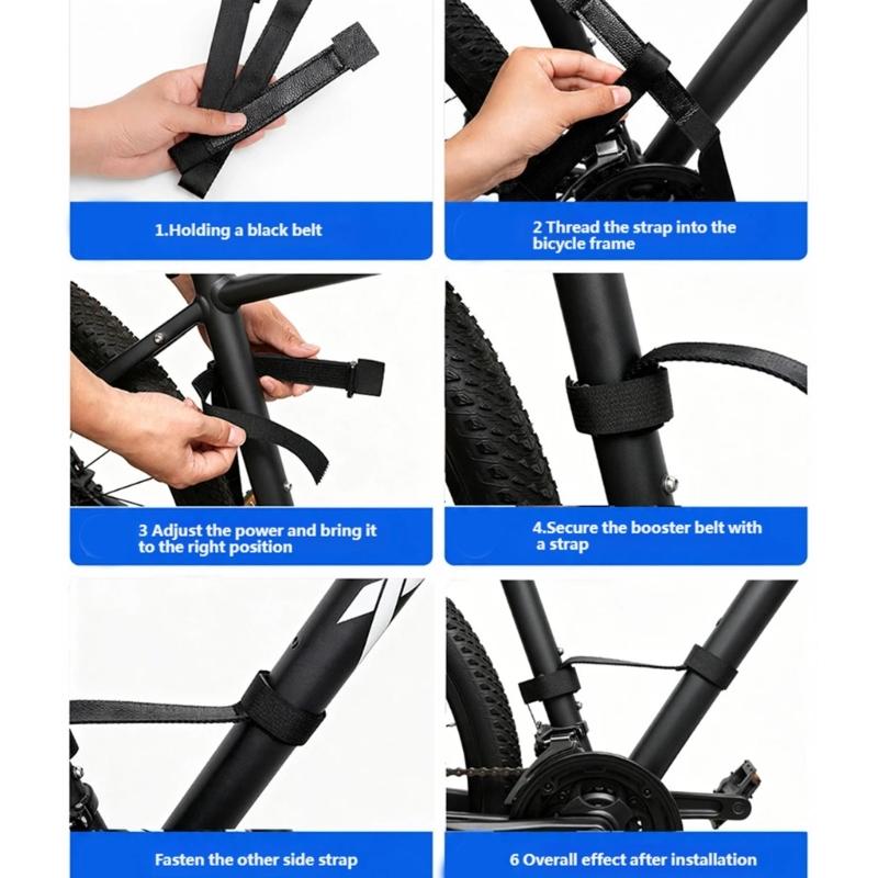 Bike Carry Aid for Upstairs and Loading, PU Grip Handle with Frame Fastener for Common Adult Bikes, Black, Apartment Carry and Garage Storage Support