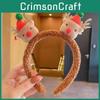 Winter Holiday Reindeer Plush Hairband Festive Candy Cane Santa Snowman Gift Jingle Bell Headband
