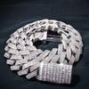 New Two-Row Ladder Zircon Gold Cuban Chain Necklace - Versatile and Fashionable Design