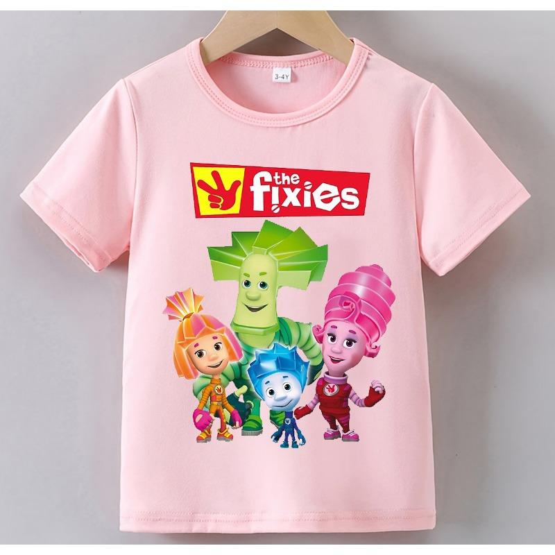 Das Fixies Grafik T-Shirt Für Kinder Jungen 2025 Neue Mode Das Fixies Kurzarm-T-Shirt Anime Y2k Oberteile Kleinkind Mädchen Kleidung