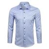 New Men's Minimalist Slim Fit Long Sleeve Shirts Classic Business Solid Color Office Shirt Casual Men's Clothing Tops