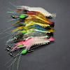 7 Pcs Silicone Soft Shrimp Baits with Hooks Luminous Swimbait Fishing Tackle