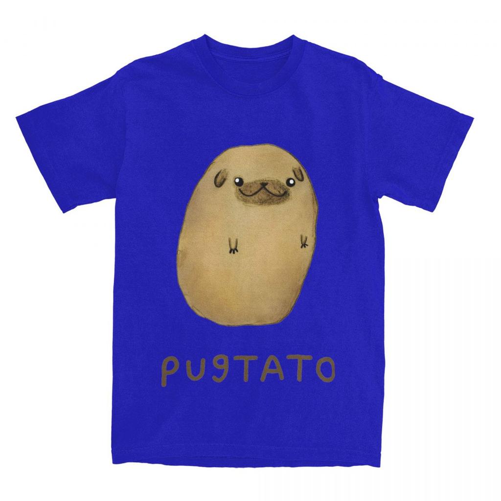 Cute Potato Pug Men Women T Shirt Kawaii Pet Dog Puppy Pugs  Novelty Tee Shirt T-Shirts Pure Cotton Gift Idea Clothing