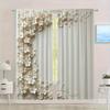 2 Pcs Elegant White Floral Blackout Curtains – for Living Room Bedroom Dining Room   Adding Natural Beauty & Cozy Ambiance