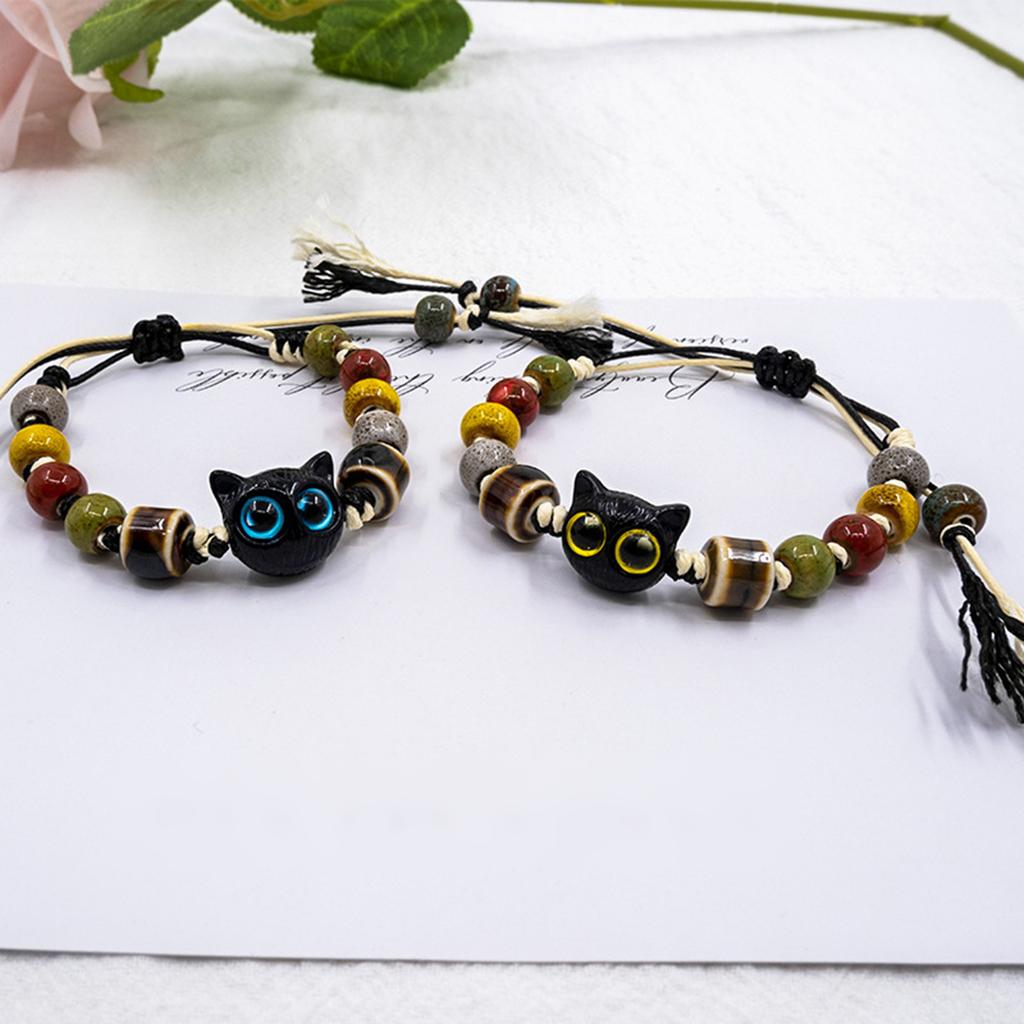 Elegant Ceramic Bead Bracelet Handmade Craft Supplies Stylish Wristband Handwoven Adjustable Unisex Jewelry Accessory