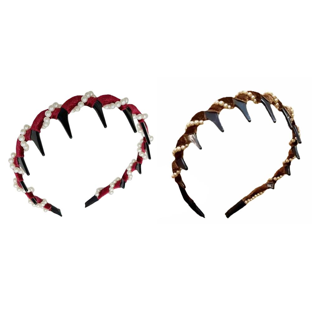 Velvet Sparkling Diamond High Cranium Hairband Wave Hair Hoop for Women Anti-Slip Toothed Hairband For Women Hair Accessories