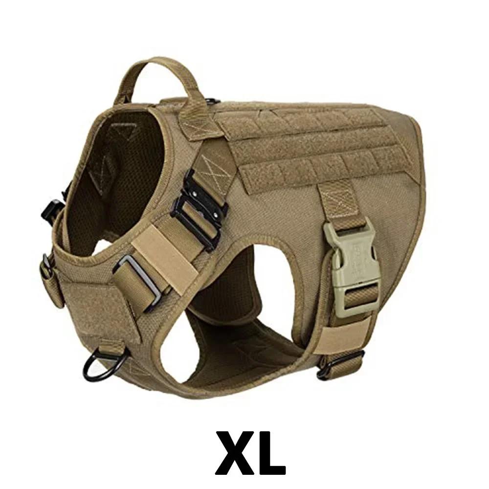 Tactical Dog Harness Leash Collar for Medium Large Dogs Military Pet Vest Adjustable Service Dog Harnesses For Training Walking