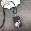 Retro Literary and Artistic Ebony Hand-painted Necklace Zen Elegant and Versatile Men's and Women's Personalized Sweater Chain Pendant Accessories