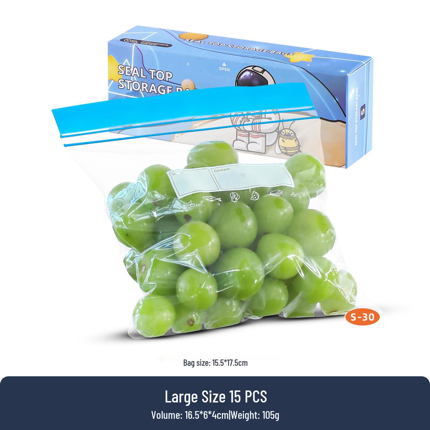 Household Double Rib Seal Food-Grade Self-Sealing PE Refrigerator Freezer Bag