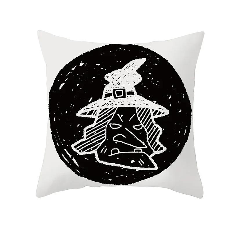 Home Decor Halloween Skull Pillowcase Sofa Cover Pillow Cover Car Cushion Cover Throw Pillow Case 18X18 Inches Funda De Almohada