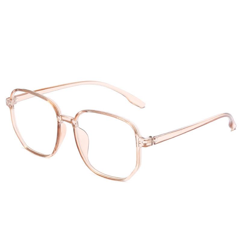 Live Broadcast Polygonal Glasses Frame Female Trend Large Frame Anti-Blue Light Flat Mirror Student Myopia Finished Product