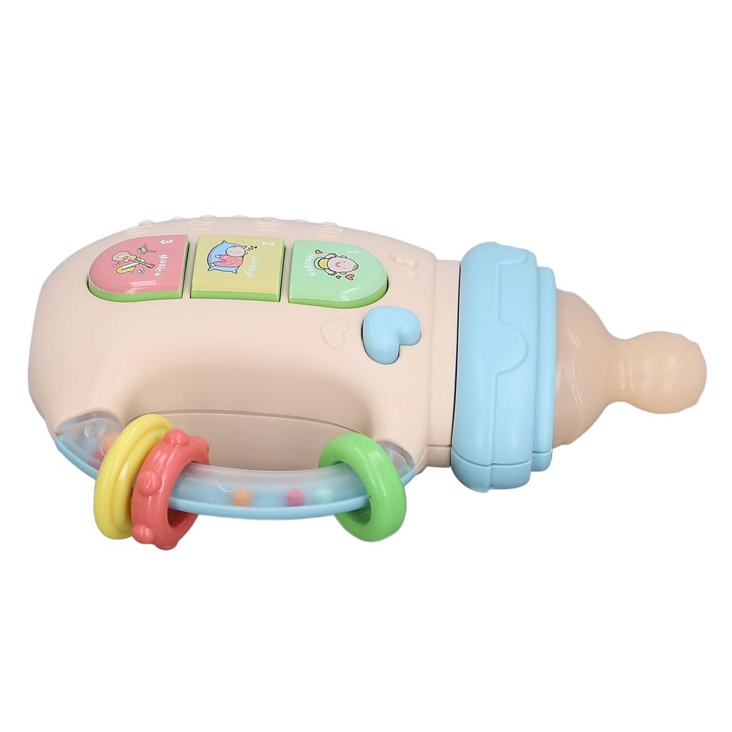 Baby Bottle Shape Teething Toys Soothing Sounds Lullaby Machine with Light and Music for Newborn Early Education