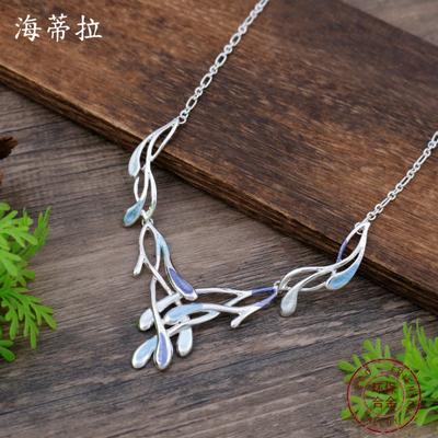 New Enamel Color Hollow Irregular Petal Necklace Women's Creative Simple High-end Flower Necklace