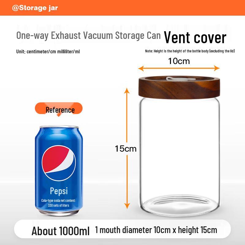Glass Sealed Storage Jar 10*15cm-1000ml