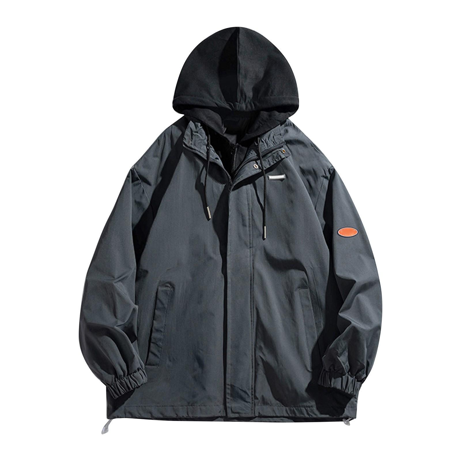 

Унисекс Осенняя повседневная спортивная ветрозащитная куртка с цветными блоками на молнии Рабочая куртка XL