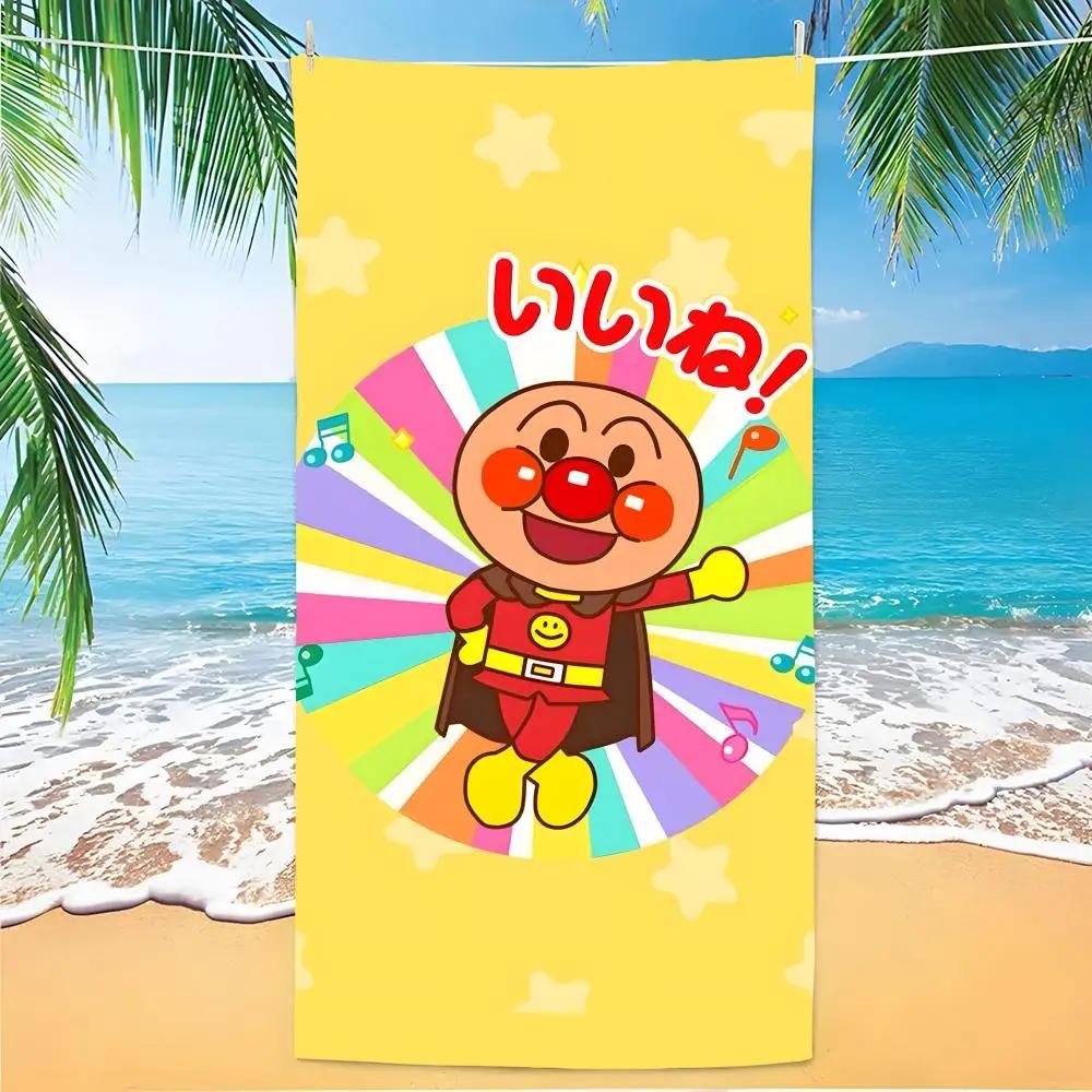Cartoon A-ANPANMAN Towel Polyester Beach Towel Quick Dry Sand Free Bath Towel for Summer Pool Travel Vacation