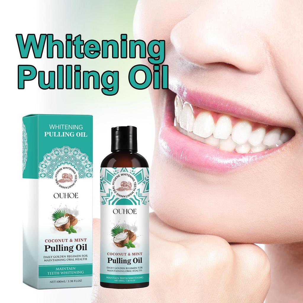 OUHOE Coconut Oil Mouthwash 100ml Remove Tooth Stains Mouth Freshener Protect Your Gums Remove Bad Breath Oral Care Products
