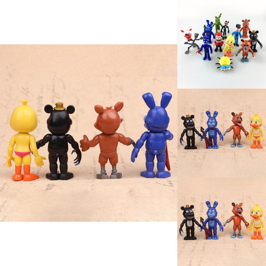 12pcs Set Of Five Nights At Freddys Chica Freddy Doll Pvc Action Figures For Kids