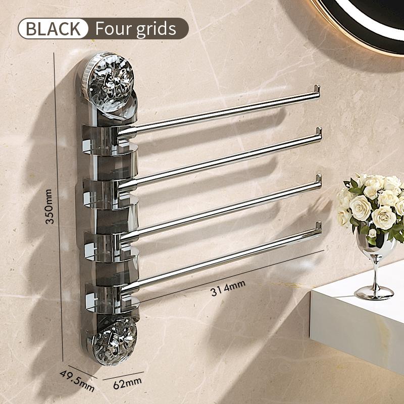 Suction Cup Towel Rack Rotatable Bathroom Towel Holder 2/4 Towel Bars Bath Hanger Shelf Kitchen Hanging Organizer Shelevs