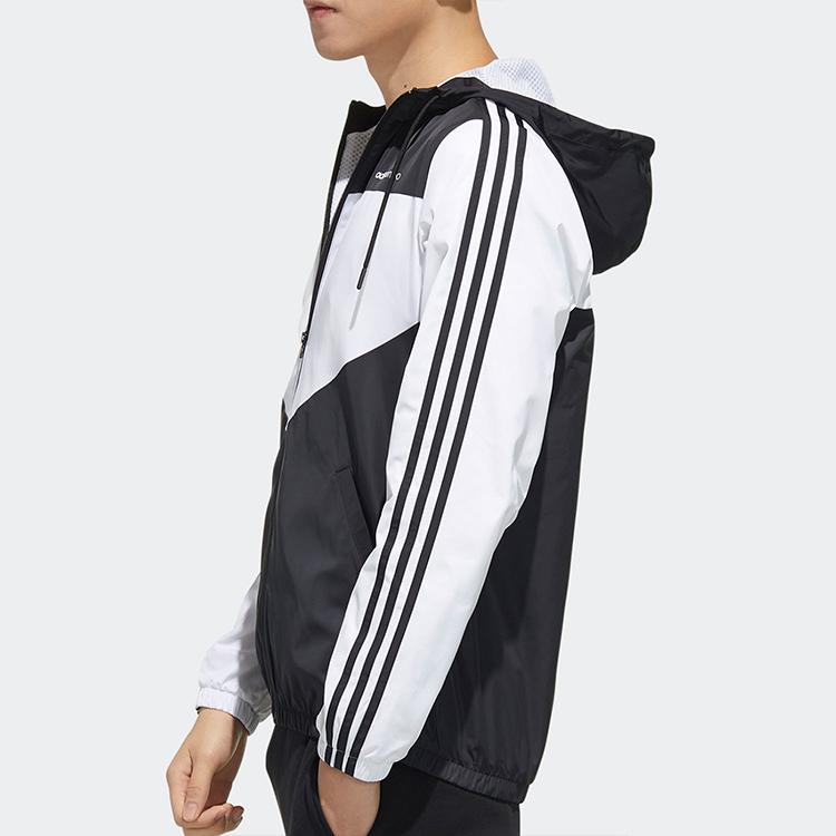 Adidas Neo Side Stripe Casual Sports Jacket Men Outerwear Black FU1058