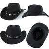 Retro Upturned Brim Western Cowboy Hats Wide Brim Ethnic Style Fedoras Hat Felt Hat For Women & Men