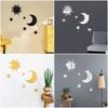 6PCS NEW Gold Silver Gold Mirror Wall Stickers DIY Stereo Decorative Decal Self Adhesive Acrylic Star Moon Decals Bedroom