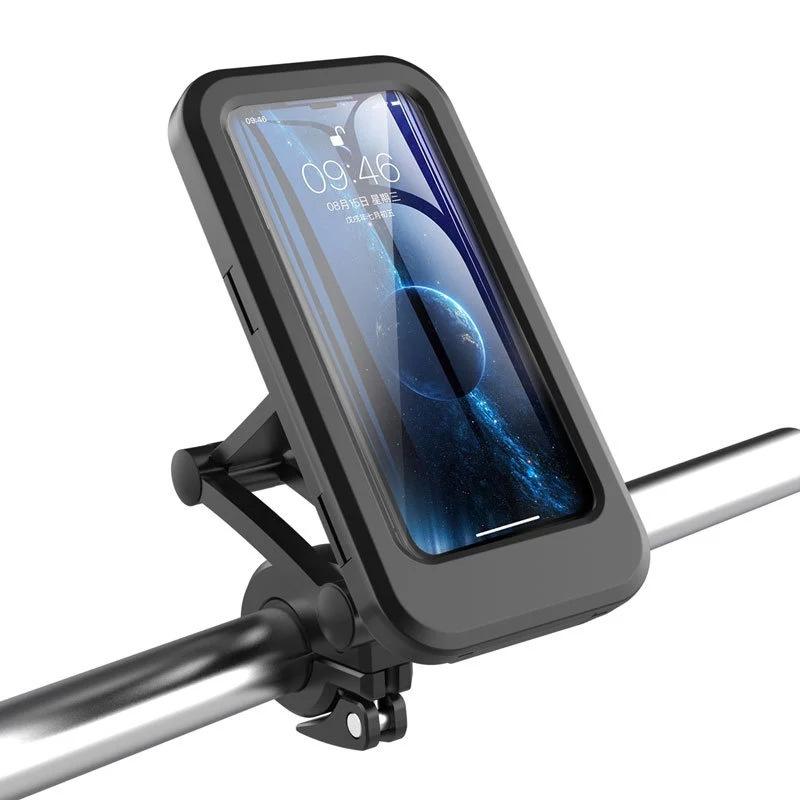 Universal Bike and Motorcycle Handlebar Mount Adjustable Bicycle Cycle Phone Holder Waterproof Shockproof Mobile Phone Holder чёрный