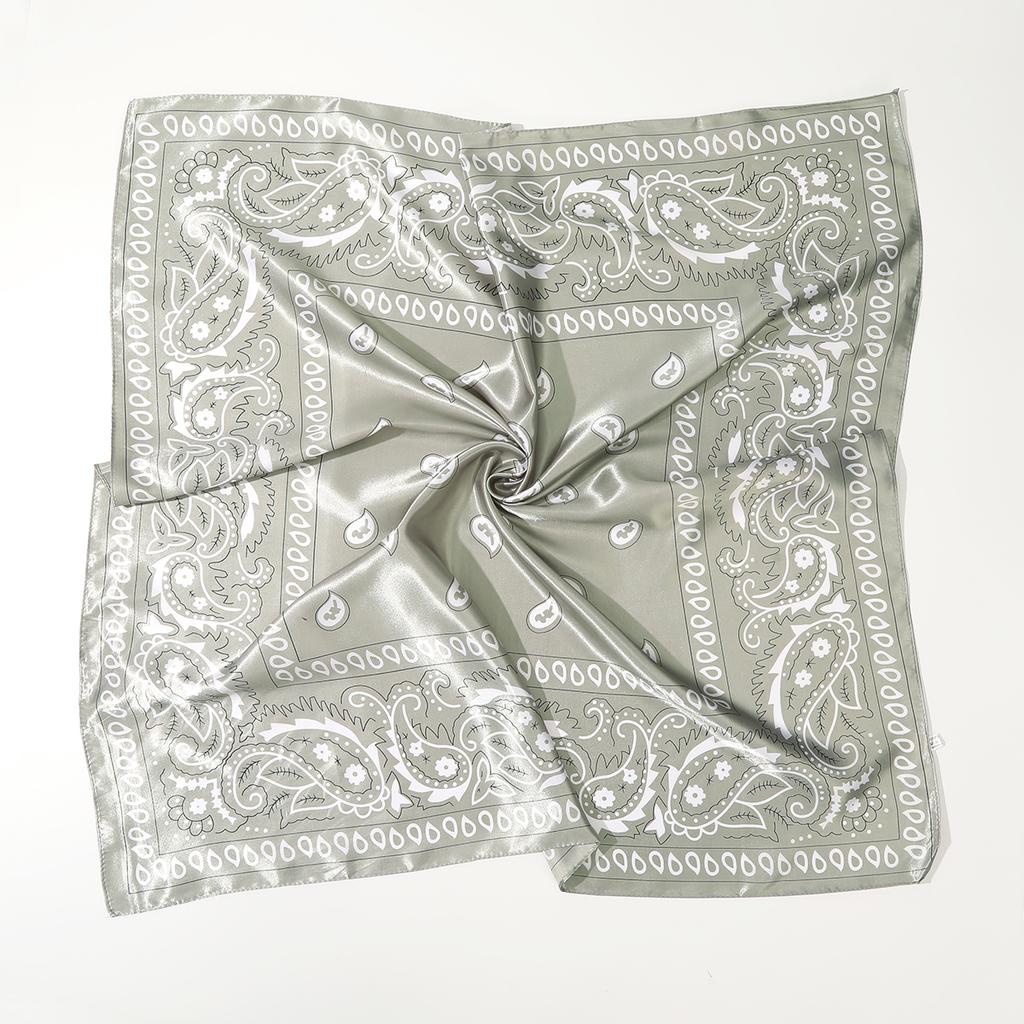 AWAYTR Satin Cashew Headband Hair Scarf Bands for Women Party Headwear Elegant Print Bandana Turban Hairband Headpiece