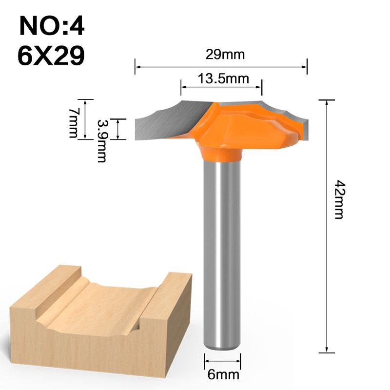1/5pc 1/4inch 6mm Shank Woodworking Door Frame Lace Knife Door Engraving Profiled Lace Cabinet Engraving Knife Imported Milling Cutter