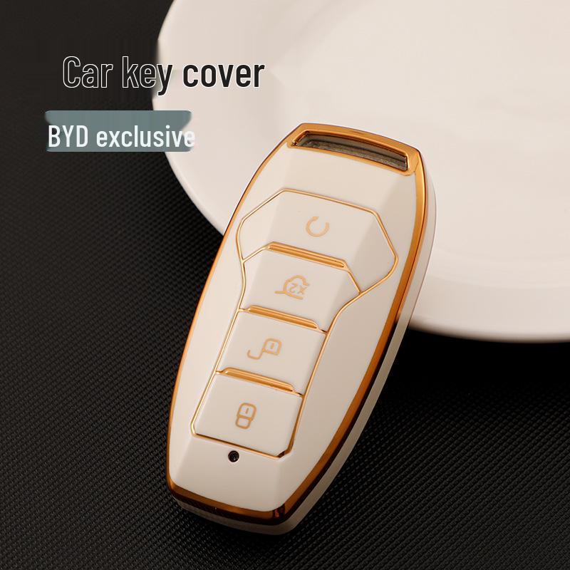 Kompatybilny z BYD 2018 Tang II DM Qin 80 Obudowa kluczyka do samochodu New Energy w stylu Gold Edge