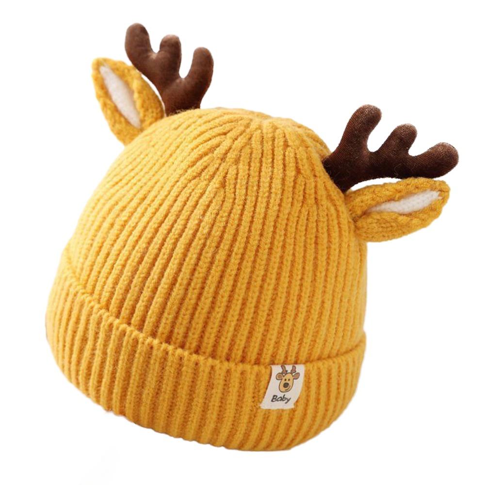 Elk Antlers Warm Knitted Hats Thickened Ear Protection Hats Pullover Princess Cap  Autumn Winter