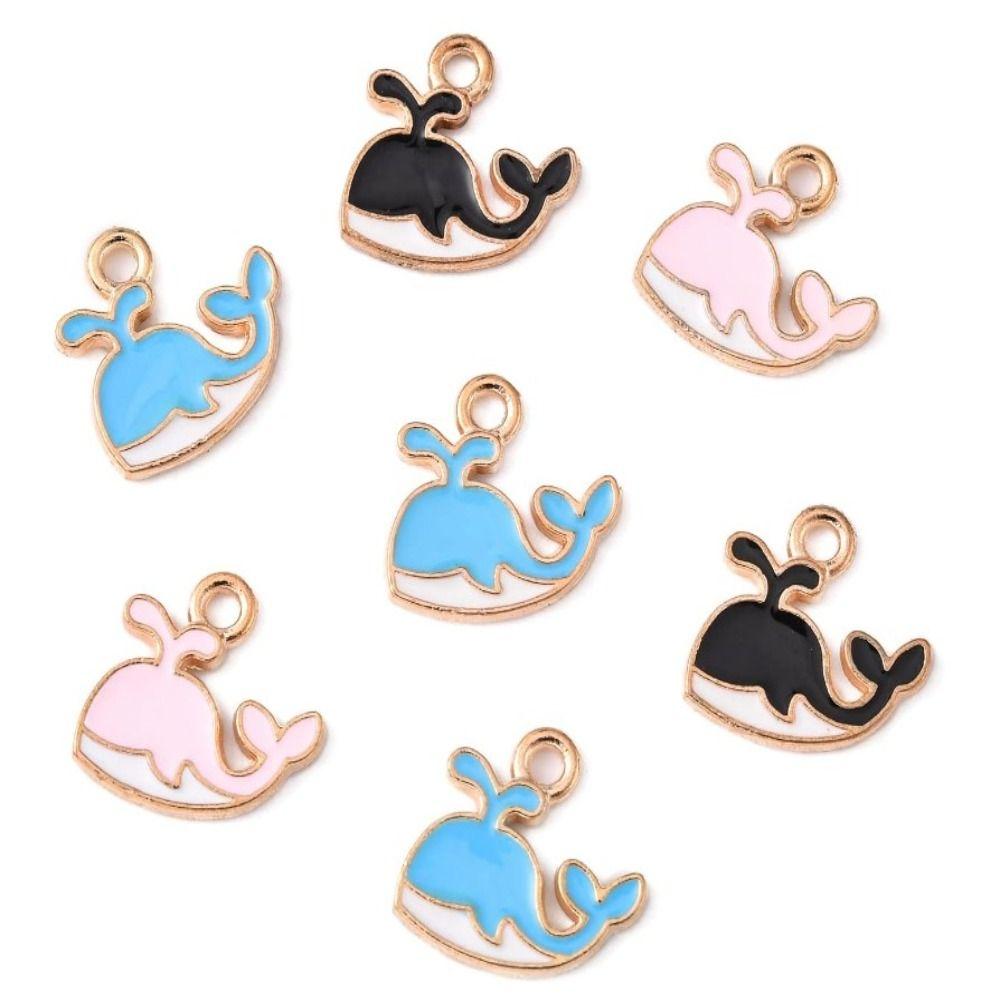

50pcs Alloy Enamel Fish Charms Pendants Whale Fish Ocean Sea Aninal Charms DIY Accessories