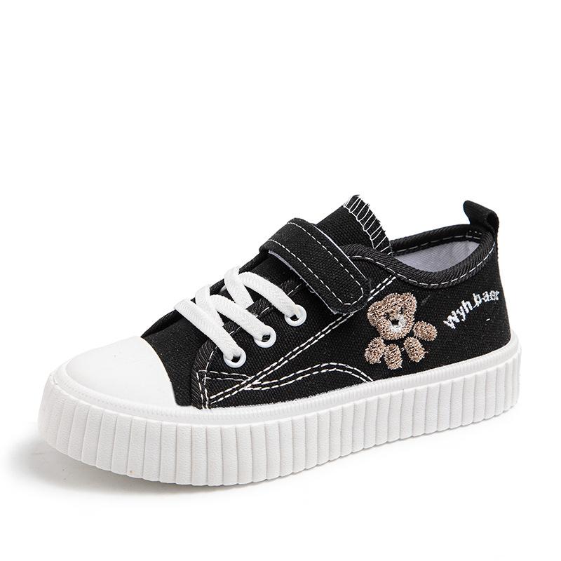 

Девочки кеды мультяшные детские медведь парусиновые туфли 2025 новые весна и осень мальчики спортивная обувь повседневная белая обувь прилив 26-31 yards, 6 pairs in one hand чёрный