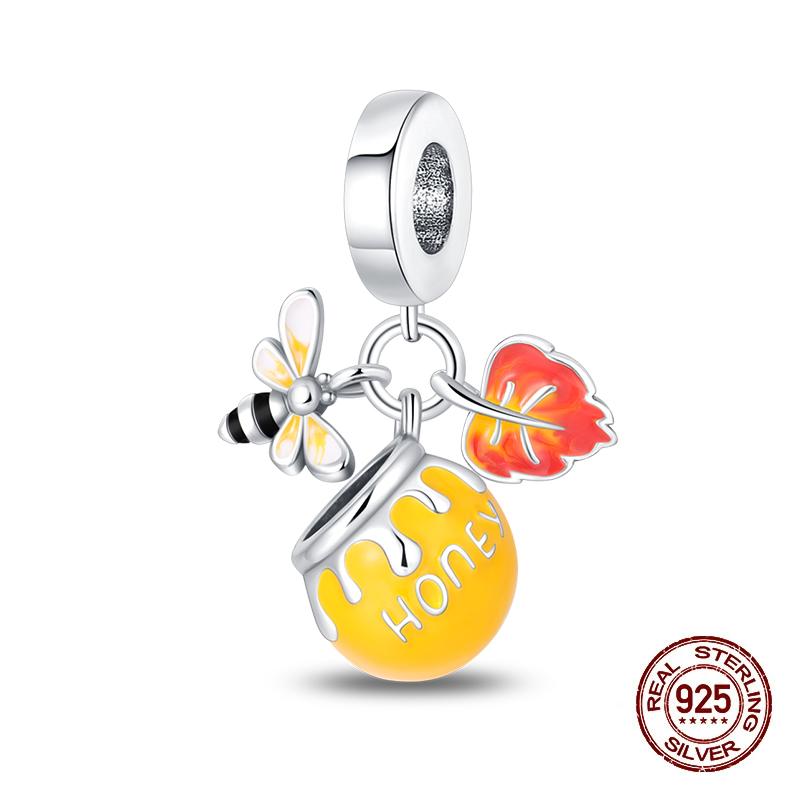 Charms Copper Squirrel Maple Leaf Honey Autumn Charms Beads Fit Original Bracelets Bangle Necklace Fine Diy Jewelry