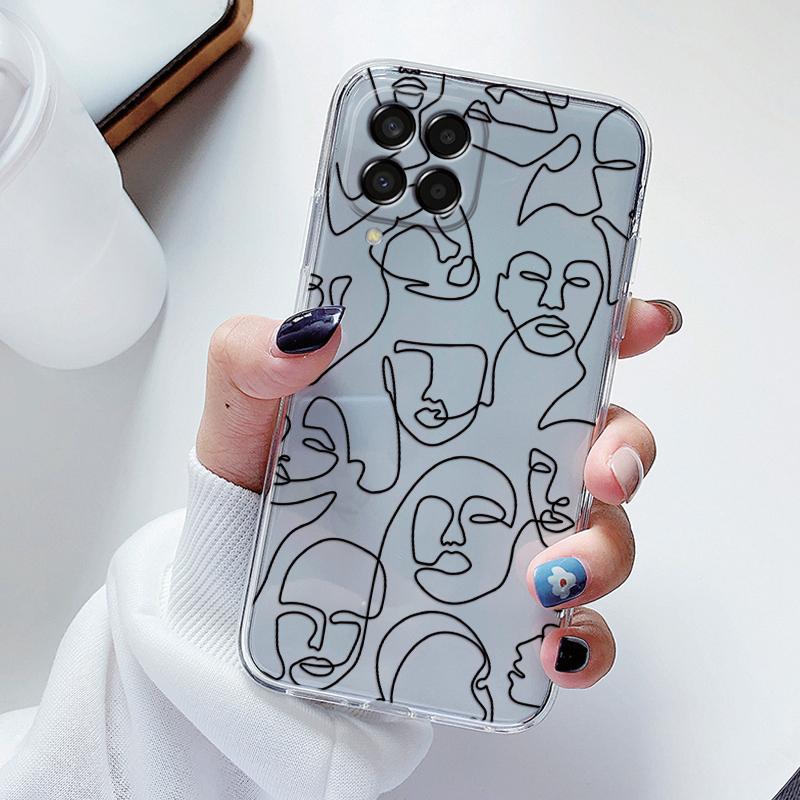 

Для Samsung Galaxy M33 M53 5G Милий Мультяшний Ведмедик Пара Чохол для Телефону Ударостійкий Силіконовий М який Чохол Для Samsung M 33 Funda Прозорий Samsung M53 5G