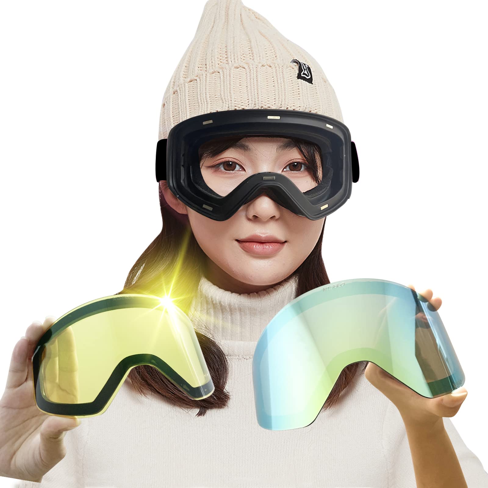 

Ski 2 Snow Snowboarding UV REVO Double Japan 3-слойные очки шлем с плоским зеркалом для любой погоды легкий чехол для хранения сноуборда в комплекте [NISEKO]
