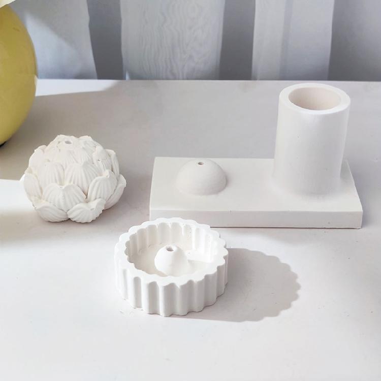 Incense Insert Silicone Molds DIY Cement Concrete Yoga Incense Stick Holder Mold