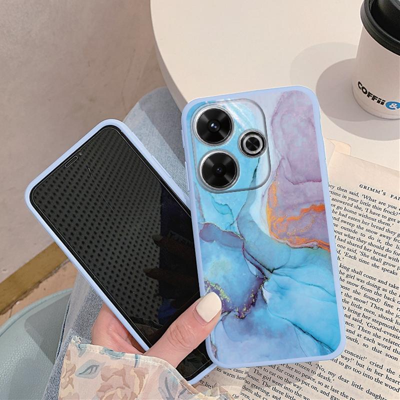 

М який силіконовий чохол Fashion Marble для Xiaomi Redmi Note 13 Pro 13C Samsung A35 A55 M35 M34 iPhone Huawei Honor 200 Захисна протиударна кришка для камери Samsung Galaxy S23 FE синій