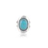 Sterling Silver Turquoise Ring - Oval Blue Gemstone Statement Ring with Rope Border - Boho Southwest Style Women's Jewelry