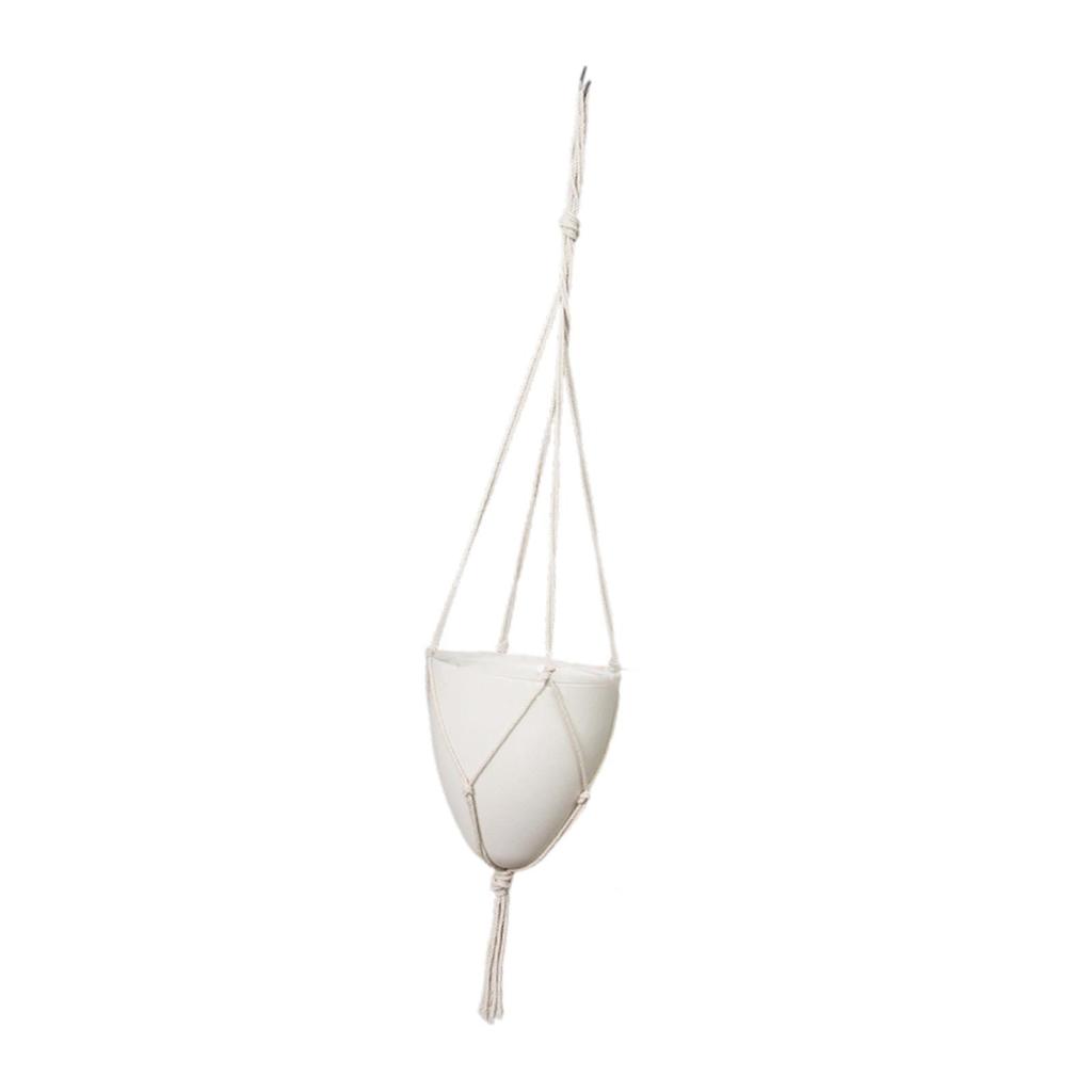 Decorative Self Watering Hanging Plant Pot White ABS Flower Basket with Eggshel Design for Balcony and Indoor Outdoor Garden