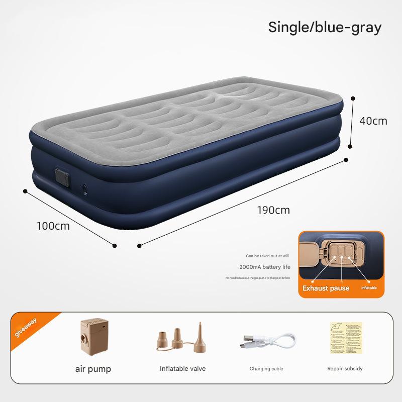 1-2 Person PVC Automatic Inflatable Mattress Camping Home Built-In Pump Bed Thickened For Indoor Outdoor Rest Lazy Sleeping Mat