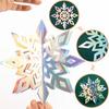 12pcs Christmas Hanging Snowflakes Decorations 3D Iridescent Paper Snowflakes Snow Flakes Garland Christmas Tree Decoration Party Ornaments